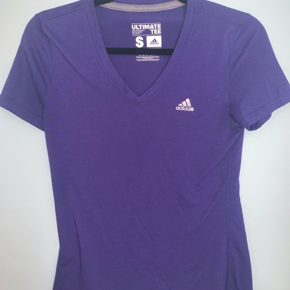 Purple Adidas "Ultimate Tee" V-neck- small - Picture 3 of 3